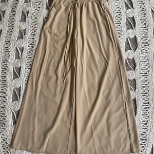 Tan Wide-Leg Pants